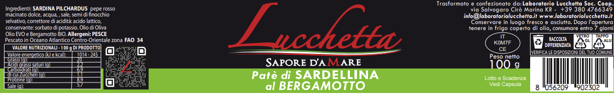 Patè di Sardellina al Bergamotto